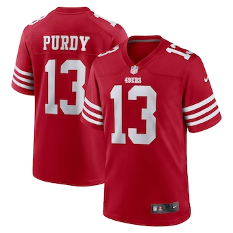 mens nike brock purdy scarlet san francisco 49ers game playe